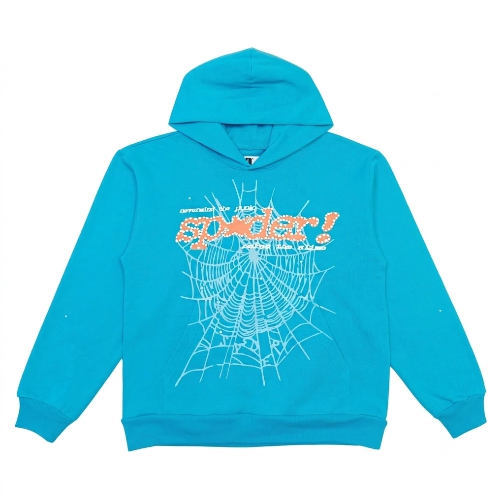 Sp5der Punk V2 Hoodie Cyan Sp5der Punk V2 Hoodie Cyan
